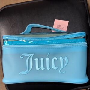 Juicy Couture Light Blue Travel Bag with Small Bottle, NEW